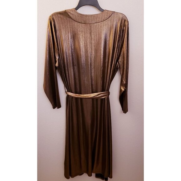 Nina Parker Bronze Metallic Duster Pants Coord Set Party Festive Holiday 2X NWT - Picture 6 of 15